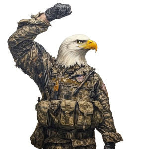 Patriotic Eagle Saluting Vinyl Car Decal Sticker – Waterproof & UV-Resistant 8"