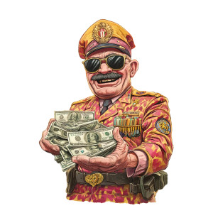 Corrupt Dictator Cartoon Vinyl Car Decal Sticker – Waterproof & UV-Resistant 8"