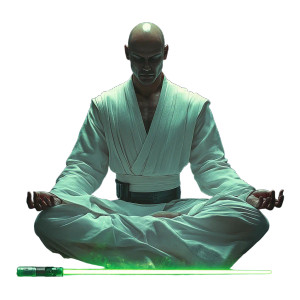 Jedi Yogi Meditates Vinyl Car Decal Sticker – Waterproof & UV-Resistant 8"