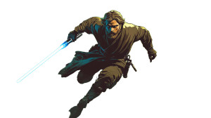 Obi-Wan Sprinting Vinyl Car Decal Sticker – Waterproof & UV-Resistant 8"