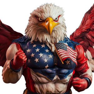 Patriotic Eagle Mascot Vinyl Car Decal Sticker – Waterproof & UV-Resistant 8"