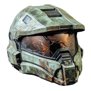 Battle Damaged Helmet Vinyl Car Decal Sticker – Waterproof & UV-Resistant 8"