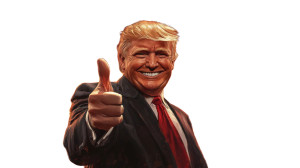 Defiant Trump Portrait Vinyl Car Decal Sticker – Waterproof & UV-Resistant 8"