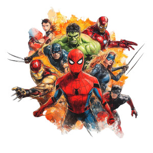 Marvel Heroes Group Vinyl Car Decal Sticker – Waterproof & UV-Resistant 8"