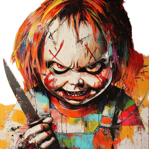 Chucky Pop Art Vinyl Car Decal Sticker – Waterproof & UV-Resistant 8"