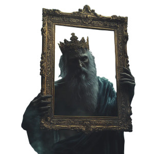 Gothic God Frame Vinyl Car Decal Sticker – Waterproof & UV-Resistant 8"