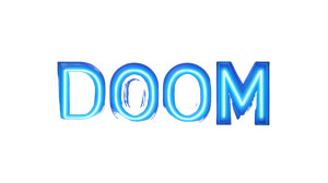 Neon Doom Sign Vinyl Car Decal Sticker – Waterproof & UV-Resistant 8"