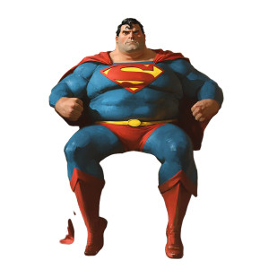 Fat Superman V2 Vinyl Car Decal Sticker – Waterproof & UV-Resistant 8"