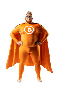 Bitcoin Superhero Pose Vinyl Car Decal Sticker – Waterproof & UV-Resistant 8"