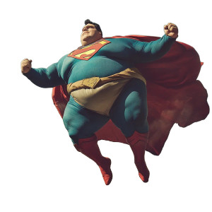 Fat Superman V4 Vinyl Car Decal Sticker – Waterproof & UV-Resistant 8"