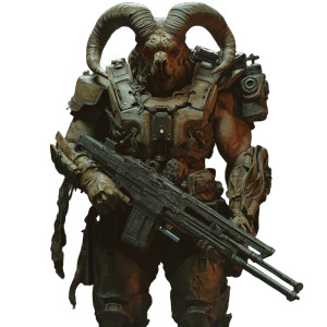 Goat-Man Soldier Vinyl Car Decal Sticker – Waterproof & UV-Resistant 8"