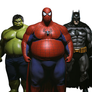 Chubby Superheroes Gym Vinyl Car Decal Sticker – Waterproof & UV-Resistant 8"