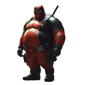 Obese Deadpool Vinyl Car Decal Sticker – Waterproof & UV-Resistant 8"
