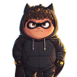 Cat-Themed Superhero Boy Vinyl Car Decal Sticker – Waterproof & UV-Resistant 8"