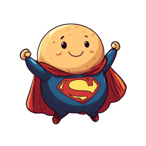 Potato Superman Vinyl Car Decal Sticker – Waterproof & UV-Resistant 8"