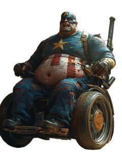 Obese Captain America Vinyl Car Decal Sticker – Waterproof & UV-Resistant 8"