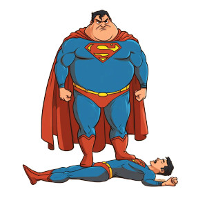 Fat Vs Skinny Superman Vinyl Car Decal Sticker – Waterproof & UV-Resistant 8"
