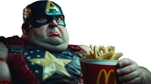 Fat Captain America V2 Vinyl Car Decal Sticker – Waterproof & UV-Resistant 8"