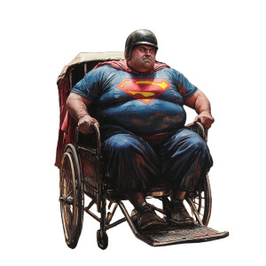 Superman Rickshaw Driver Vinyl Car Decal Sticker – Waterproof & UV-Resistant 8"