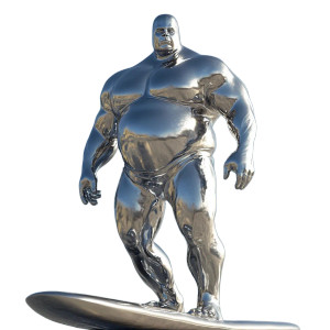 Obese Silver Surfer Vinyl Car Decal Sticker – Waterproof & UV-Resistant 8"