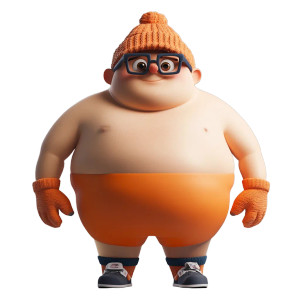 Fat 3D Swimmer Vinyl Car Decal Sticker – Waterproof & UV-Resistant 8"