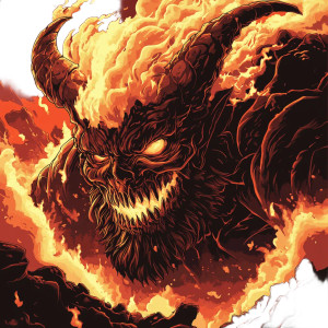 Fiery Hellbeast Vinyl Car Decal Sticker – Waterproof & UV-Resistant 8"