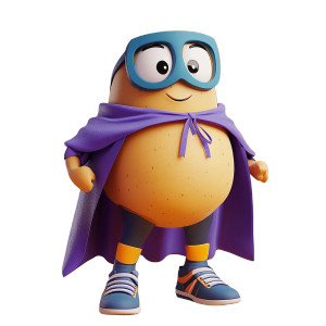 Potato Superhero V2 Vinyl Car Decal Sticker – Waterproof & UV-Resistant 8"