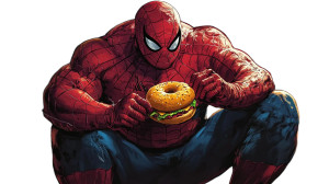 Fat Spiderman Eating V2 Vinyl Car Decal Sticker – Waterproof & UV-Resistant 8"