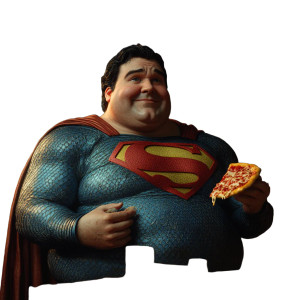 Fat Superman Dining Vinyl Car Decal Sticker – Waterproof & UV-Resistant 8"