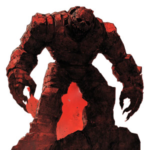 Red Concrete Golem Vinyl Car Decal Sticker – Waterproof & UV-Resistant 8"