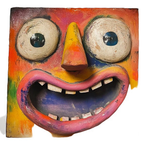 Colorful Sculpted Face Vinyl Car Decal Sticker – Waterproof & UV-Resistant 8"