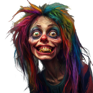 Colorful Ugly Woman Vinyl Car Decal Sticker – Waterproof & UV-Resistant 8"