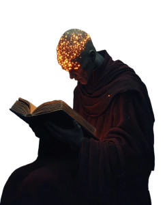 Dark Monk Reading Vinyl Car Decal Sticker – Waterproof & UV-Resistant 8"