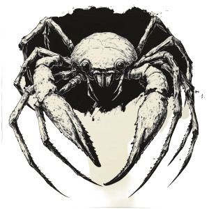 Long-Legged Crab Face Vinyl Car Decal Sticker – Waterproof & UV-Resistant 8"