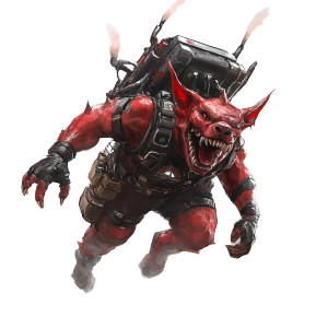 Demon Dingo Character Vinyl Car Decal Sticker – Waterproof & UV-Resistant 8"