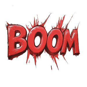 Red Boom Pixel Vinyl Car Decal Sticker – Waterproof & UV-Resistant 8"