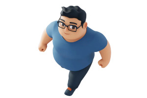 Overweight Young Man Vinyl Car Decal Sticker – Waterproof & UV-Resistant 8"