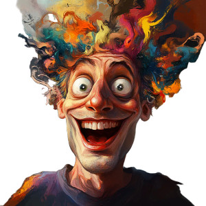 Happy Crazy Man Vinyl Car Decal Sticker – Waterproof & UV-Resistant 8"