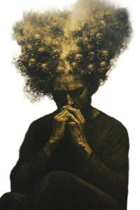 Beksinski Overthinking Vinyl Car Decal Sticker – Waterproof & UV-Resistant 8"