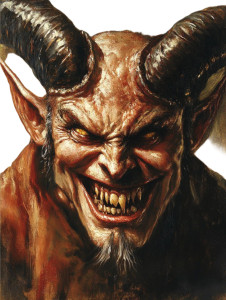 Evil Laughing Satan Vinyl Car Decal Sticker – Waterproof & UV-Resistant 8"