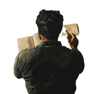 Man Writing Book Vinyl Car Decal Sticker – Waterproof & UV-Resistant 8"