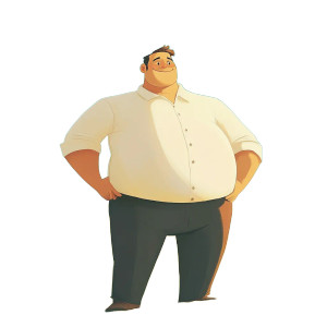 Friendly Big-Bellied Man Vinyl Car Decal Sticker – Waterproof & UV-Resistant 8"