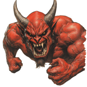 Red Orc Gargoyle Vinyl Car Decal Sticker – Waterproof & UV-Resistant 8"