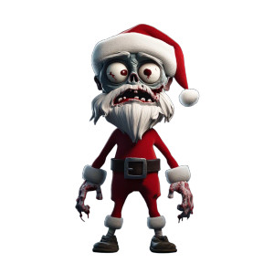 Zombie Santa Vinyl Car Decal Sticker – Waterproof & UV-Resistant 8" Zombie Santa Vinyl Car Decal Sticker – Waterproof & UV-Resistant 8"