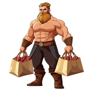 Muscular Thor Shopping Vinyl Car Decal Sticker – Waterproof & UV-Resistant 8" Muscular Thor Shopping Vinyl Car Decal Sticker – Waterproof & UV-Resistant 8"