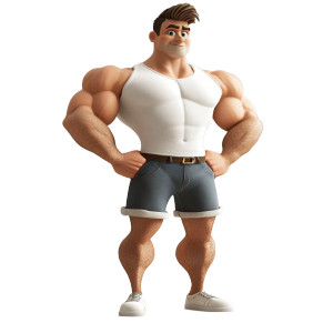 Muscular Cartoon Man V2 Vinyl Car Decal Sticker – Waterproof & UV-Resistant 8"