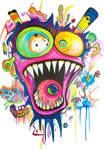 Angry Colorful Monster Vinyl Car Decal Sticker – Waterproof & UV-Resistant 8" Angry Colorful Monster Vinyl Car Decal Sticker – Waterproof & UV-Resistant 8"