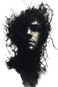 Thorned Man Portrait Vinyl Car Decal Sticker – Waterproof & UV-Resistant 8" Thorned Man Portrait Vinyl Car Decal Sticker – Waterproof & UV-Resistant 8"