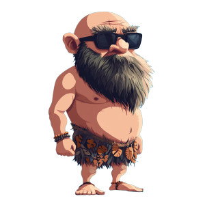 Cartoon Caveman Uncle Vinyl Car Decal Sticker – Waterproof & UV-Resistant 8"