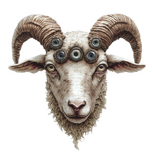 Lamb With Seven Horns Vinyl Car Decal Sticker – Waterproof & UV-Resistant 8"